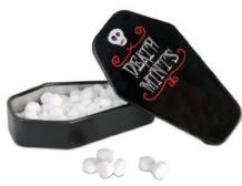 Death mints in a cool coffin tin sold here