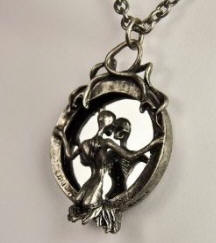 Gothic Mirror Pendant Necklace for sale
