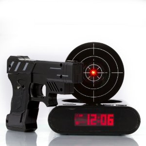 Gun alarm clock unique gift idea 2013