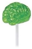Brain lollipop, green apple brain sucker for sale