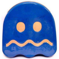 Pac Man Turned Ghost Sours Candy in cool container
